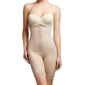 SQUEEM Women's 2X Magical Lingerie Sensual Curves Open Bust Mid Thigh Bodysuit